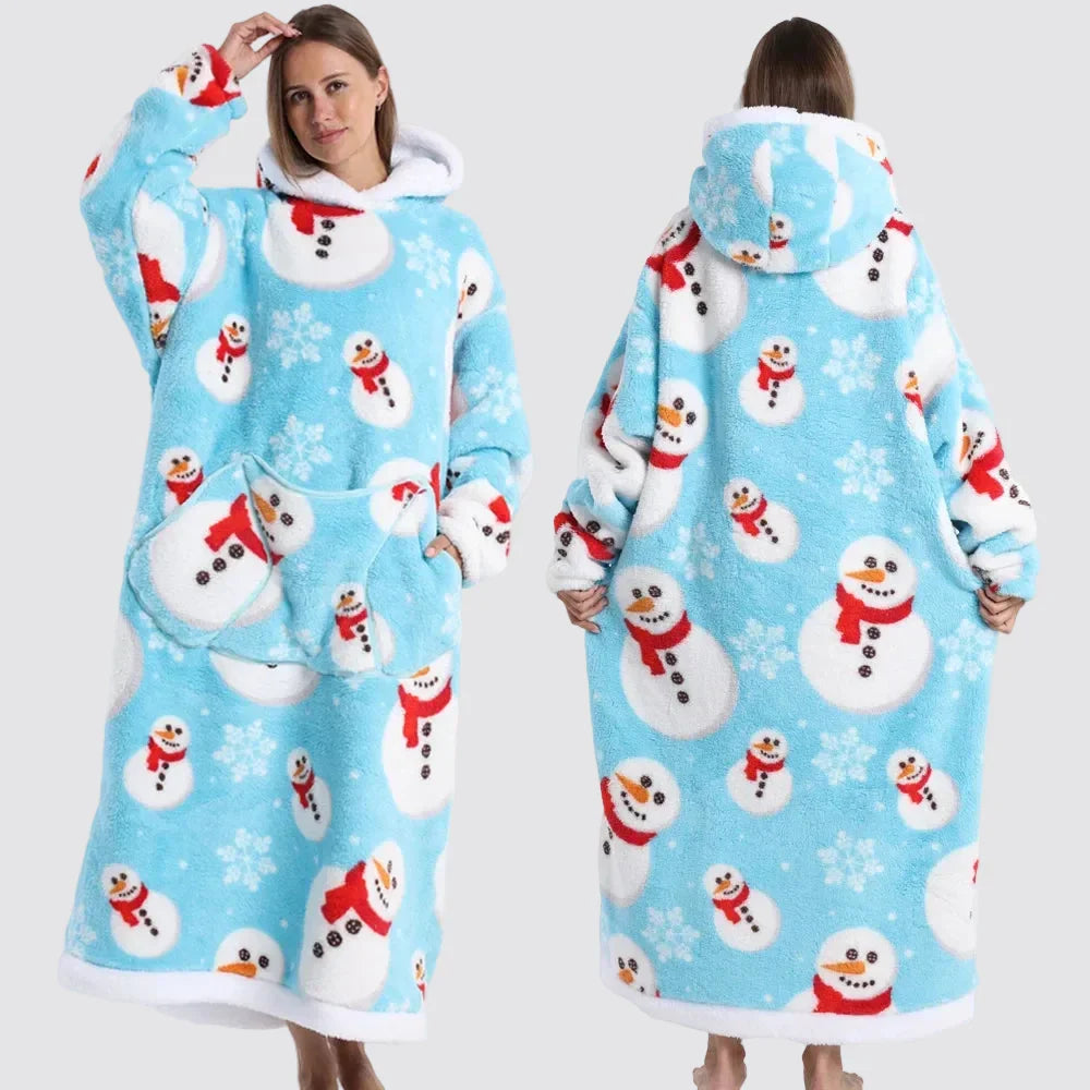 Oversized Blanket Hoodie - Wearable Hooded Blanket for Adults, Full Coverage Fit