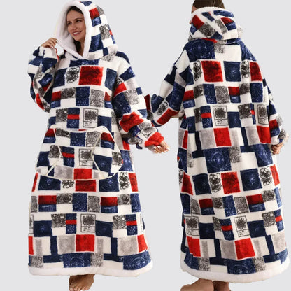 Oversized Blanket Hoodie - Wearable Hooded Blanket for Adults, Full Coverage Fit