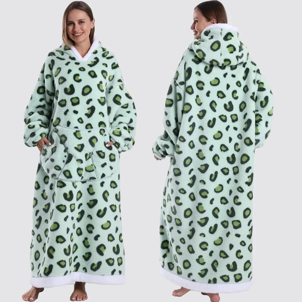 Oversized Blanket Hoodie - Wearable Hooded Blanket for Adults, Full Coverage Fit