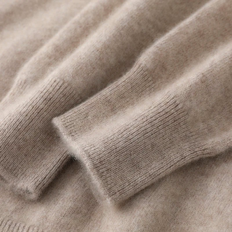 Men's Wool and Cashmere Blend Knit Jumper, Soft Warm Long Sleeve Pullover for Casual and Smart Wear
