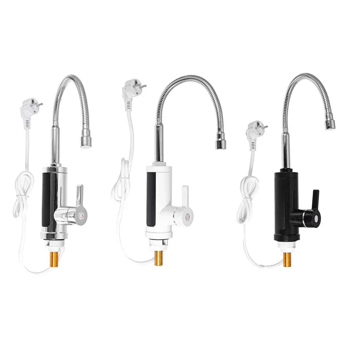 3000W Instant Electric Hot Water Tap with LED Temperature Display, Warm Water in Seconds