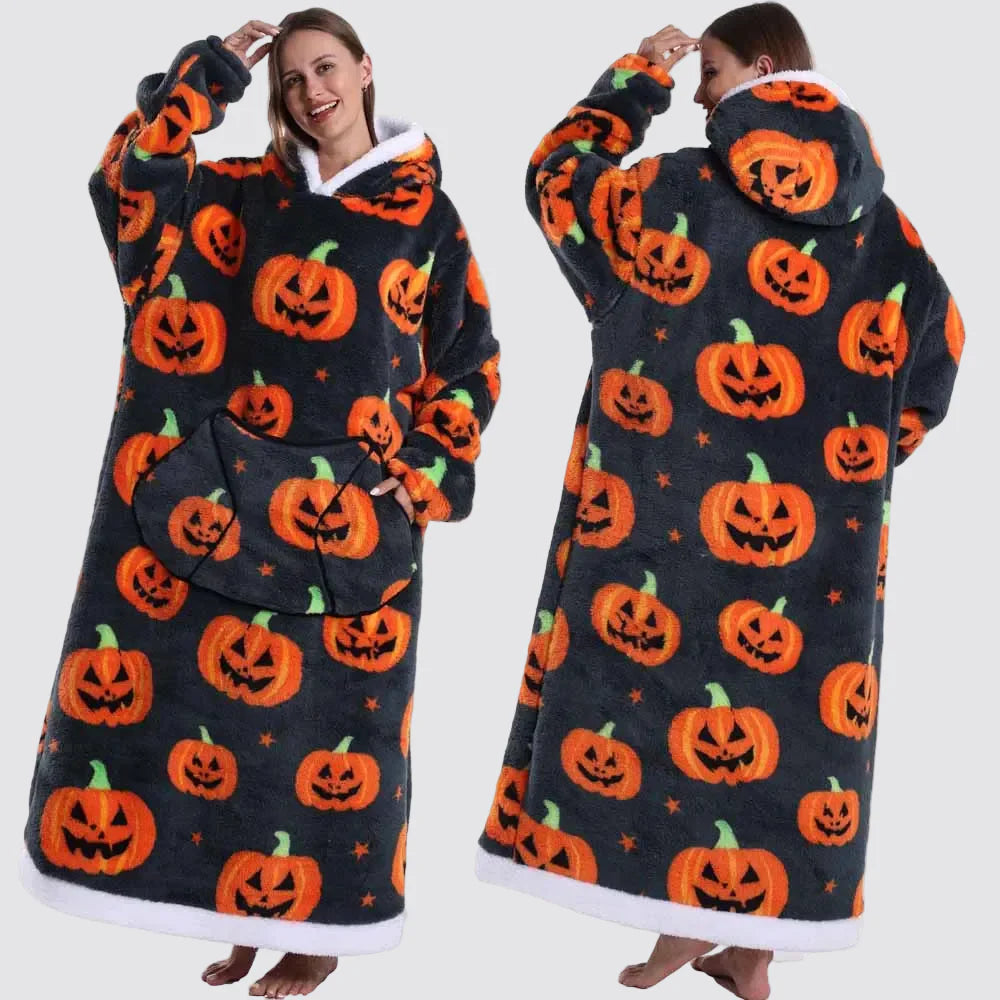 Oversized Blanket Hoodie - Wearable Hooded Blanket for Adults, Full Coverage Fit