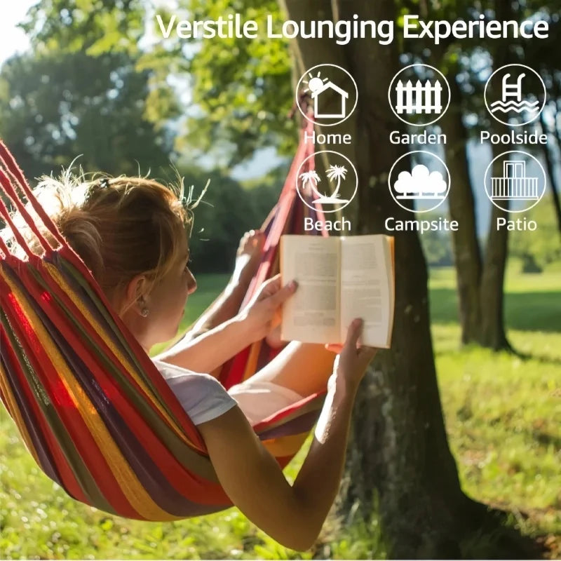 Striped Double Swing Hammock