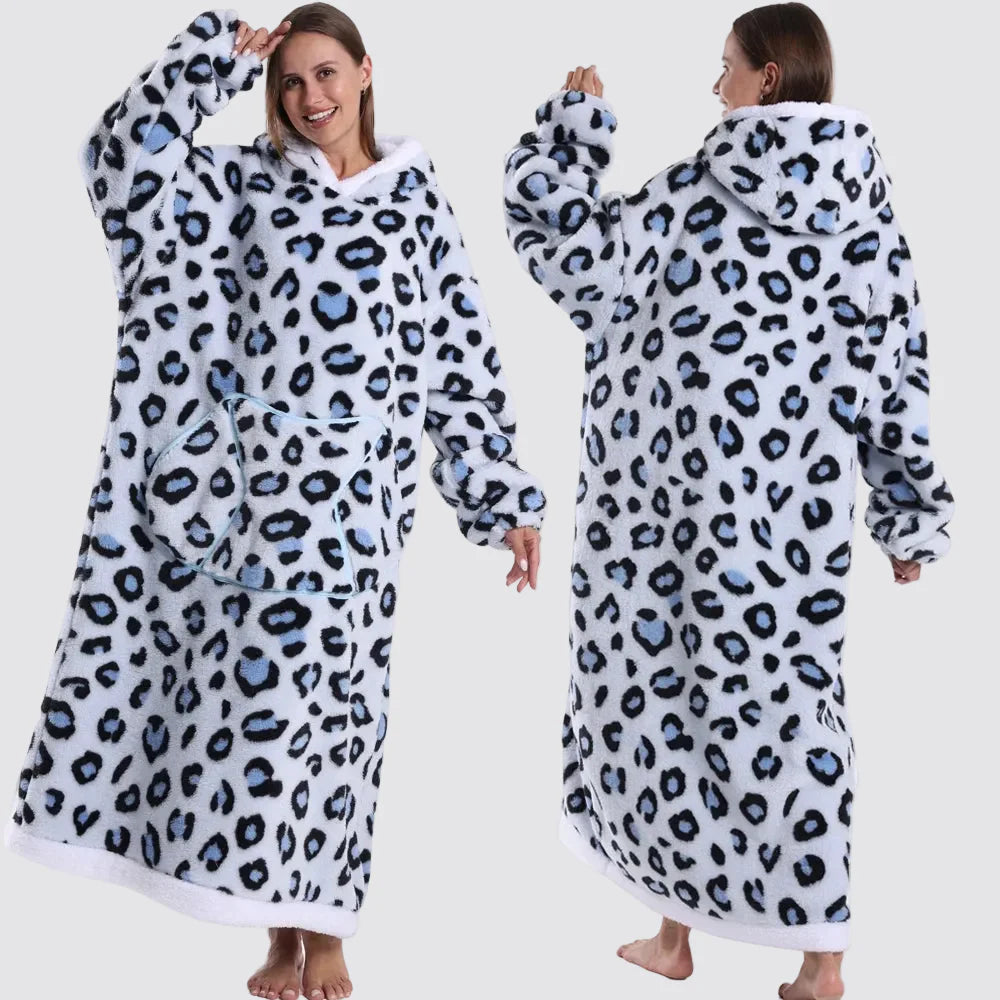 Oversized Blanket Hoodie - Wearable Hooded Blanket for Adults, Full Coverage Fit