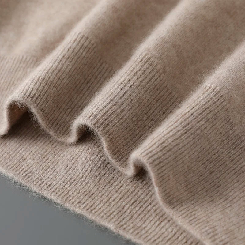 Men's Wool and Cashmere Blend Knit Jumper, Soft Warm Long Sleeve Pullover for Casual and Smart Wear