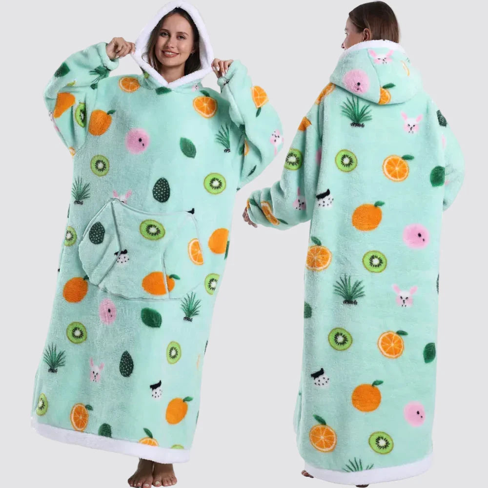 Oversized Blanket Hoodie - Wearable Hooded Blanket for Adults, Full Coverage Fit