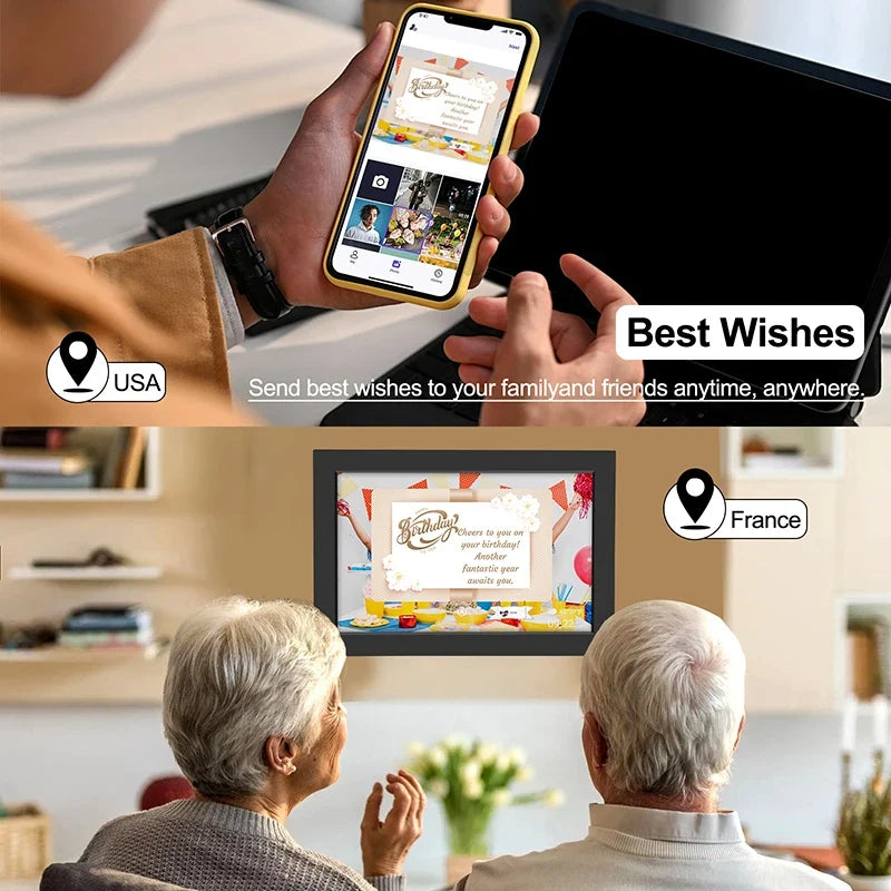 WiFi Digital Photo Frame with 25.6cm IPS Touchscreen, 32GB Storage & Auto-Rotate Slideshow