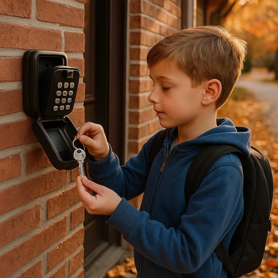Weatherproof Metal Key Safe with Adjustable Combination Lock, Wall-Mounted Design