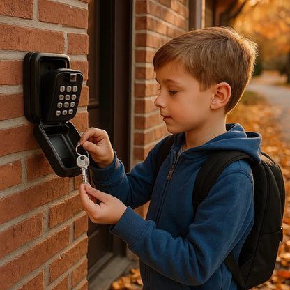 Weatherproof Metal Key Safe with Adjustable Combination Lock, Wall-Mounted Design