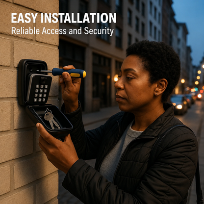Weatherproof Metal Key Safe with Adjustable Combination Lock, Wall-Mounted Design