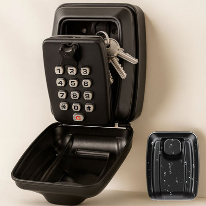Weatherproof Metal Key Safe with Adjustable Combination Lock, Wall-Mounted Design