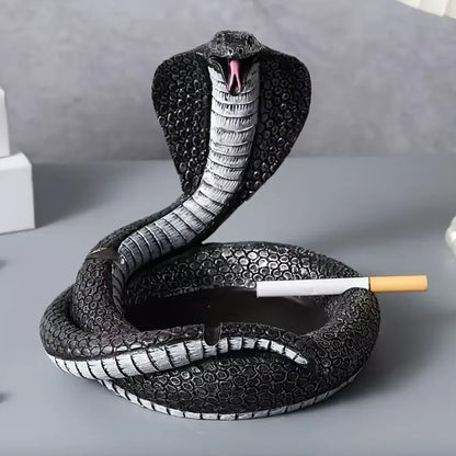 Cobra Snake Ashtray, Hand Painted Resin Gothic Serpent Trinket Dish in 3 Colours, 10.5 cm Diameter