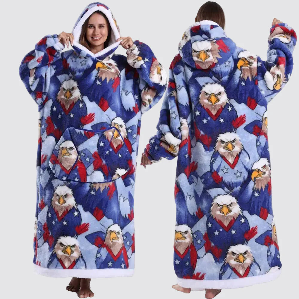 Oversized Blanket Hoodie - Wearable Hooded Blanket for Adults, Full Coverage Fit