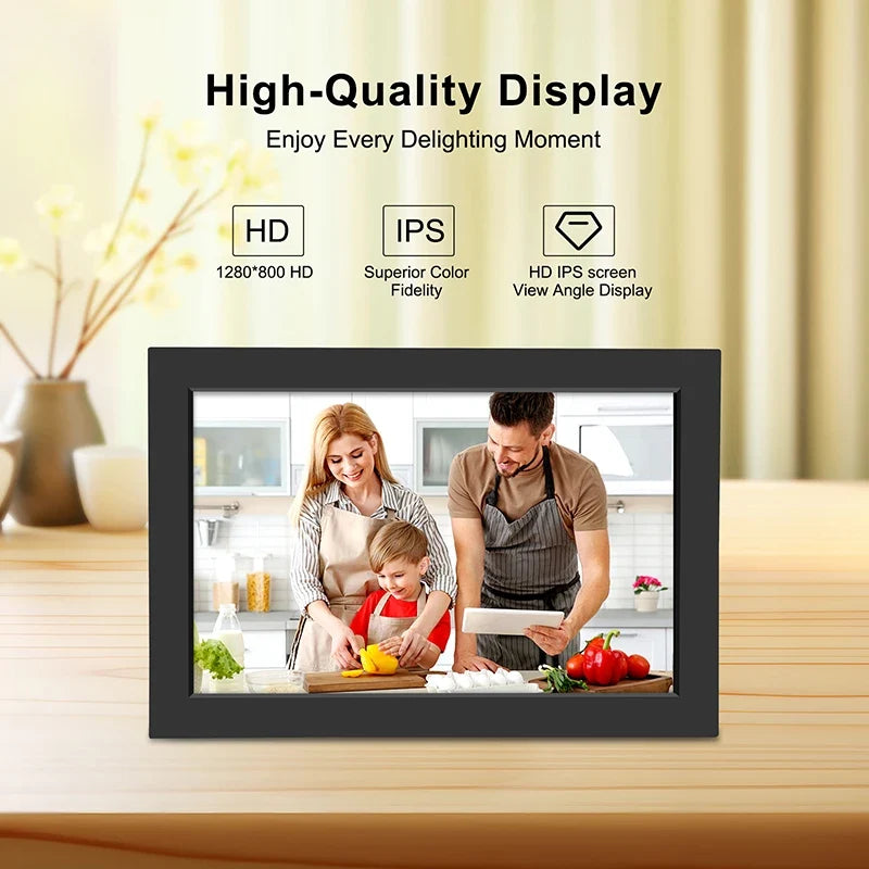 WiFi Digital Photo Frame with 25.6cm IPS Touchscreen, 32GB Storage & Auto-Rotate Slideshow