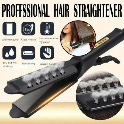 Hair Straightener with PTC Heating Ventilated Plates 15 Second Heat Up Scissor Handle Frizz Control