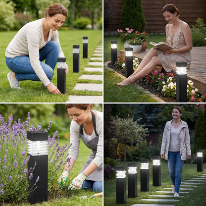 Solar LED Ground Lights with Automatic Dusk Sensor for Garden Paths and Driveways