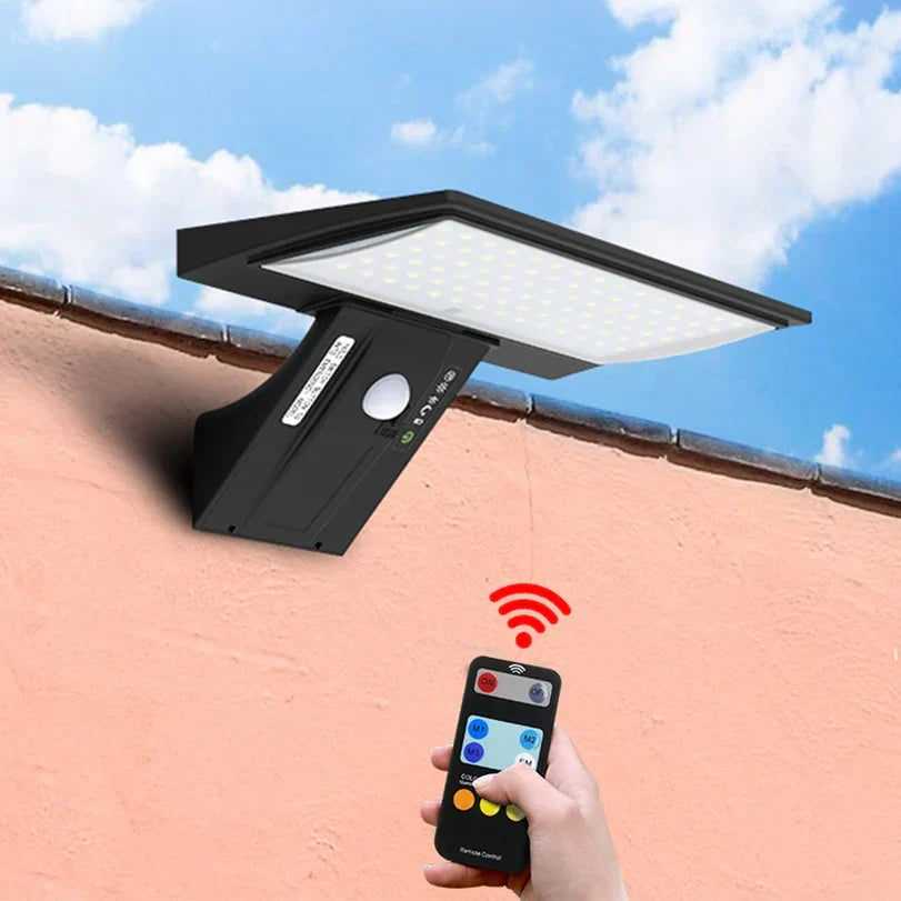 Solar LED Wall Light with Motion Sensor, Remote Control and Weatherproof IP65 Design