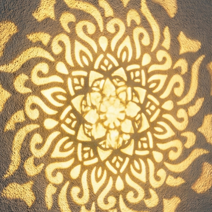 Solar Wall Light with Decorative Mandala Pattern and Automatic Dusk-to-Dawn Sensor