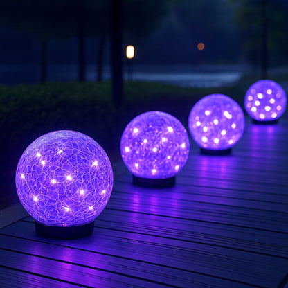 Crackle Glass Solar Orb Light