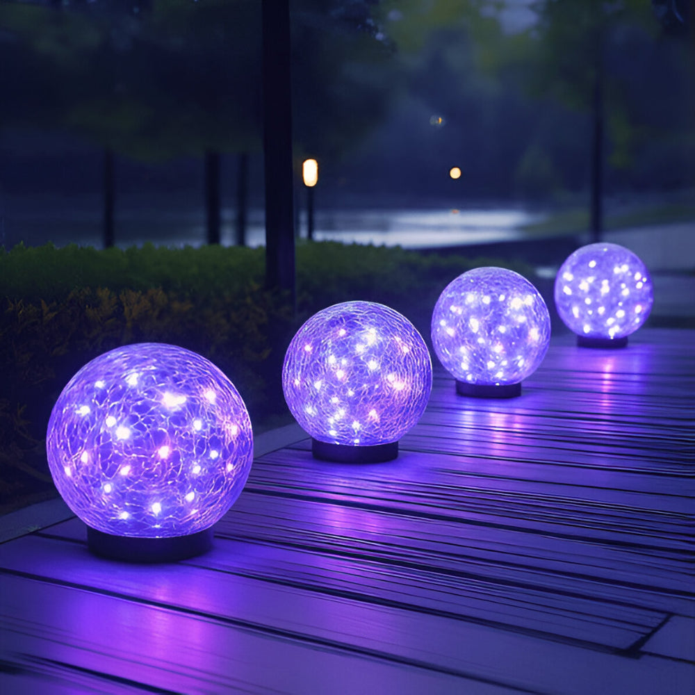 Crackle Glass Solar Orb Light