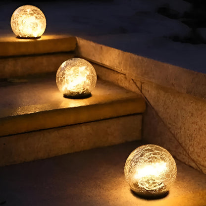 Crackle Glass Solar Orb Light