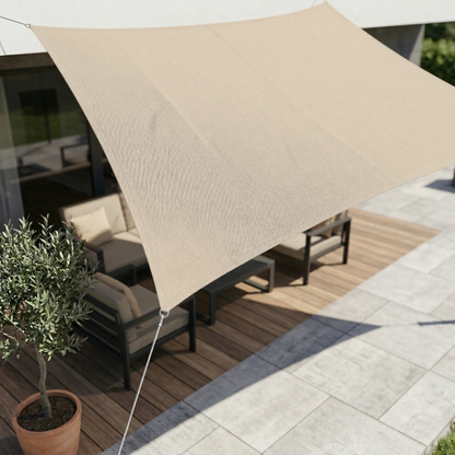 Rectangular Waterproof Sun Shade Sail with UV Protection for Terrace and Garden Use