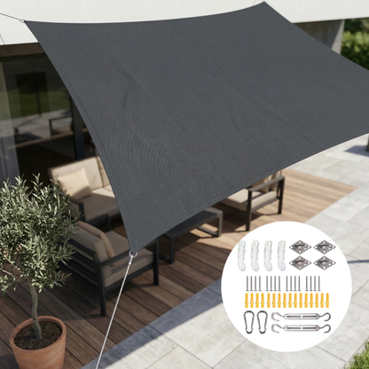 Rectangular Waterproof Sun Shade Sail with UV Protection for Terrace and Garden Use