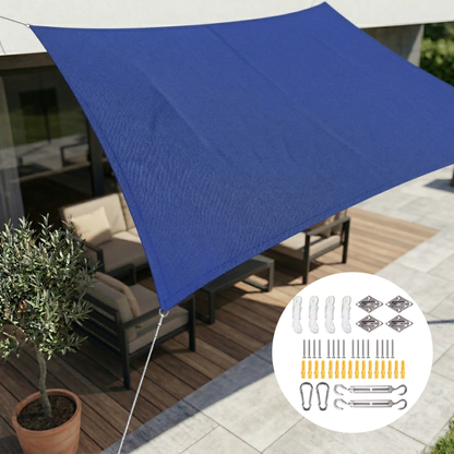 Rectangular Waterproof Sun Shade Sail with UV Protection for Terrace and Garden Use