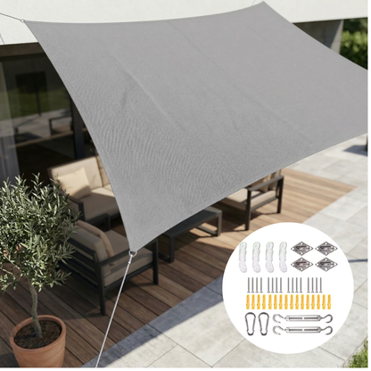 Rectangular Waterproof Sun Shade Sail with UV Protection for Terrace and Garden Use