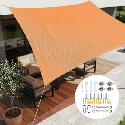 Rectangular Waterproof Sun Shade Sail with UV Protection for Terrace and Garden Use