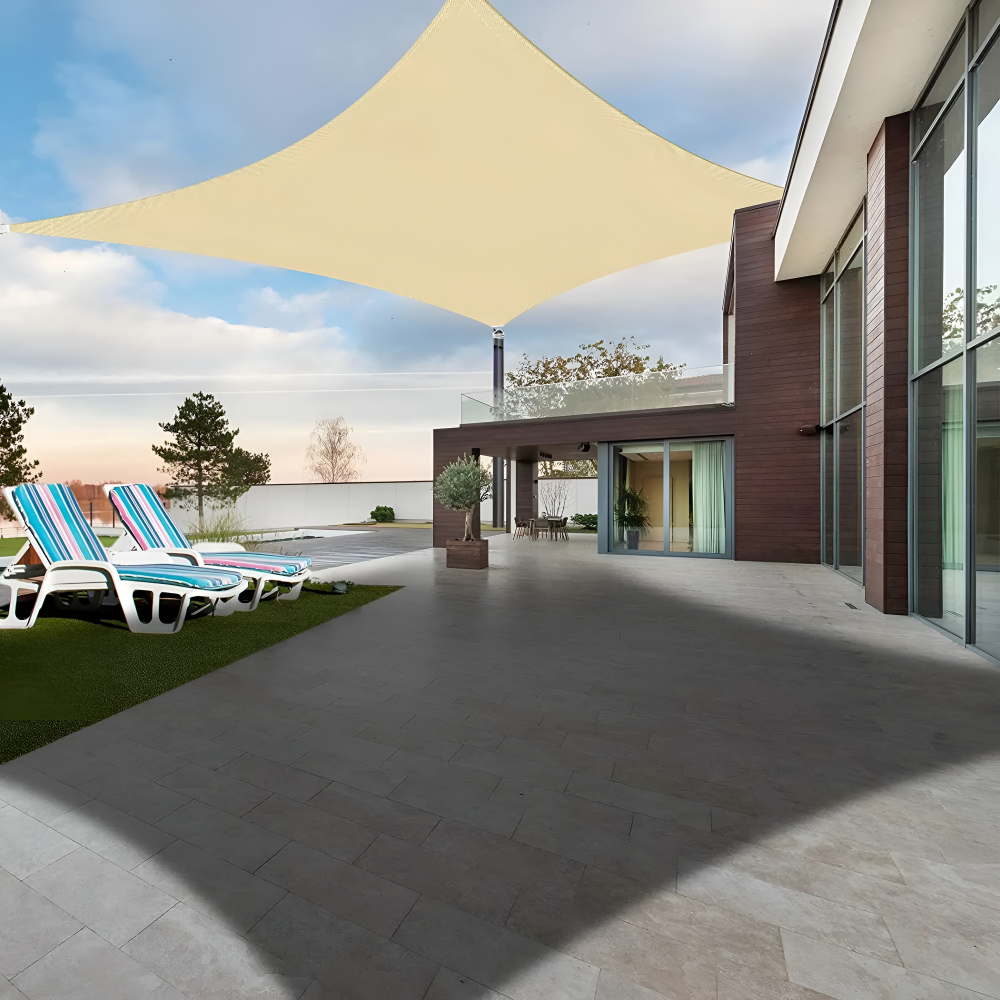 Rectangular Waterproof Sun Shade Sail with UV Protection for Terrace and Garden Use