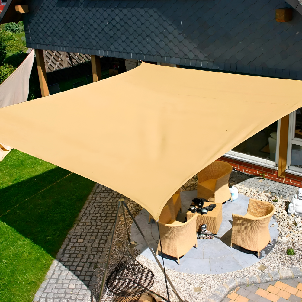 Rectangular Waterproof Sun Shade Sail with UV Protection for Terrace and Garden Use