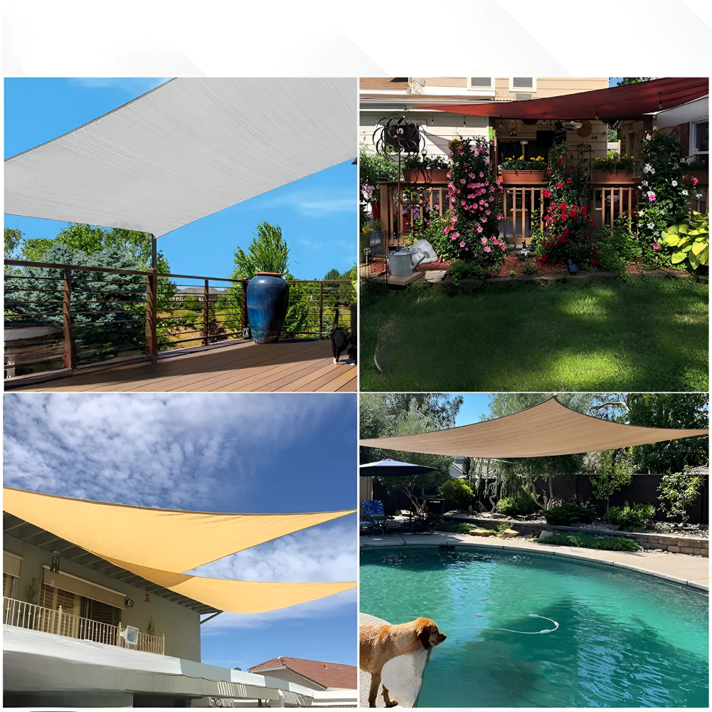 Rectangular Waterproof Sun Shade Sail with UV Protection for Terrace and Garden Use