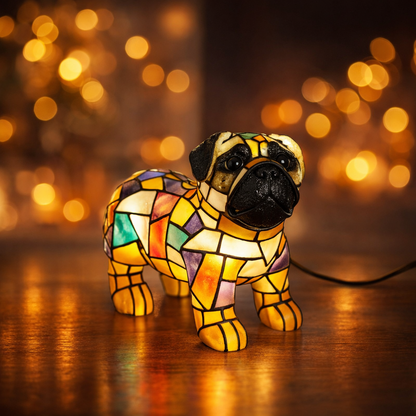 Resin Dog Figurine Table Lamp