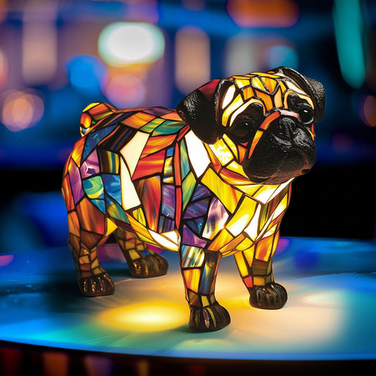 Resin Dog Figurine Table Lamp