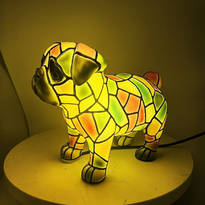 Resin Dog Figurine Table Lamp