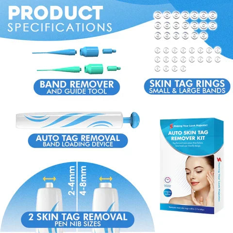 Skin Tag Removal Kit with Applicator Device and Replacement Bands for Small and Regular Skin Tags