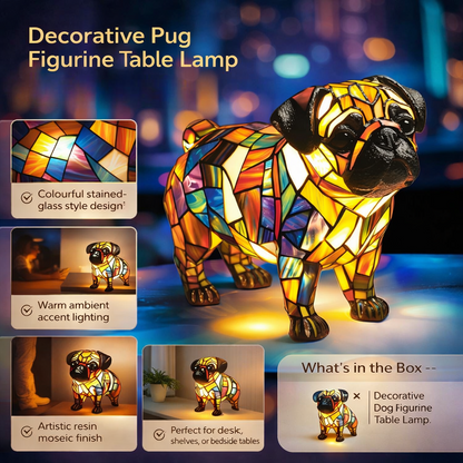 Resin Dog Figurine Table Lamp