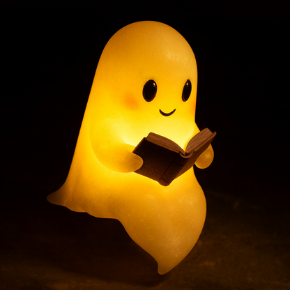 Ghost Table Lamp Night Light with Warm LED Glow, Plug-In Power and a Cute Design