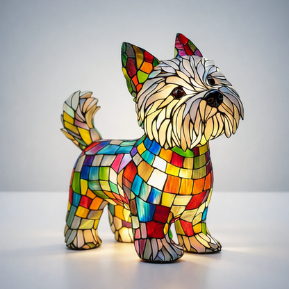 Stained Glass Dog Night Light