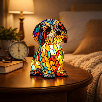 Stained Glass Dog Night Light