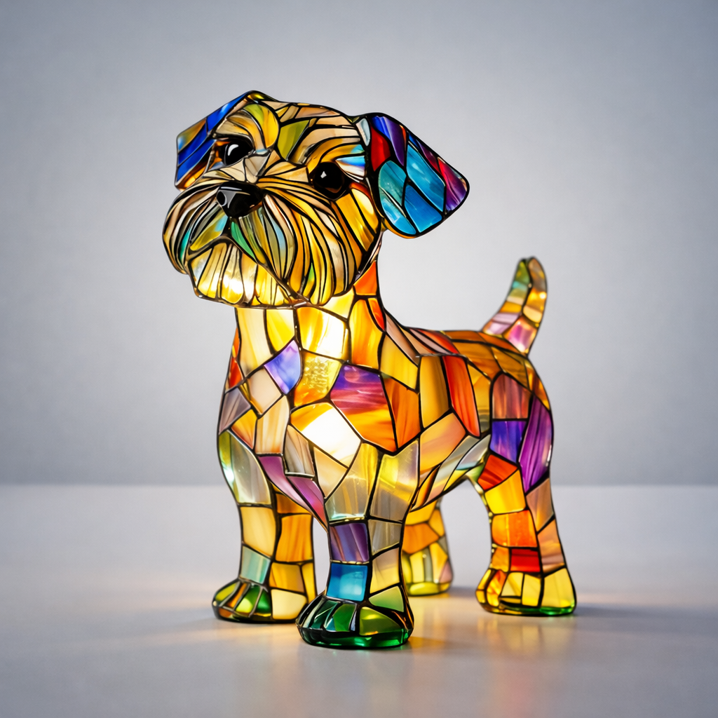 Stained Glass Dog Night Light