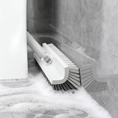 Rotating Head Corner and Grout Cleaning Brush with Long Non Slip Handle 180° Stiff Bristle Scrubber