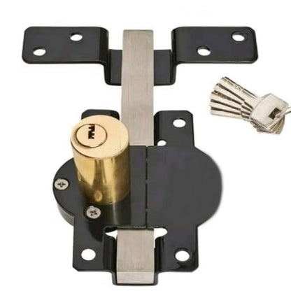 Rust-Resistant Outdoor Gate Lock with Key and Spring-Loaded Bolt for Garden Gates