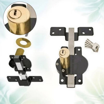 Rust-Resistant Outdoor Gate Lock with Key and Spring-Loaded Bolt for Garden Gates