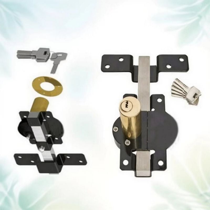 Rust-Resistant Outdoor Gate Lock with Key and Spring-Loaded Bolt for Garden Gates