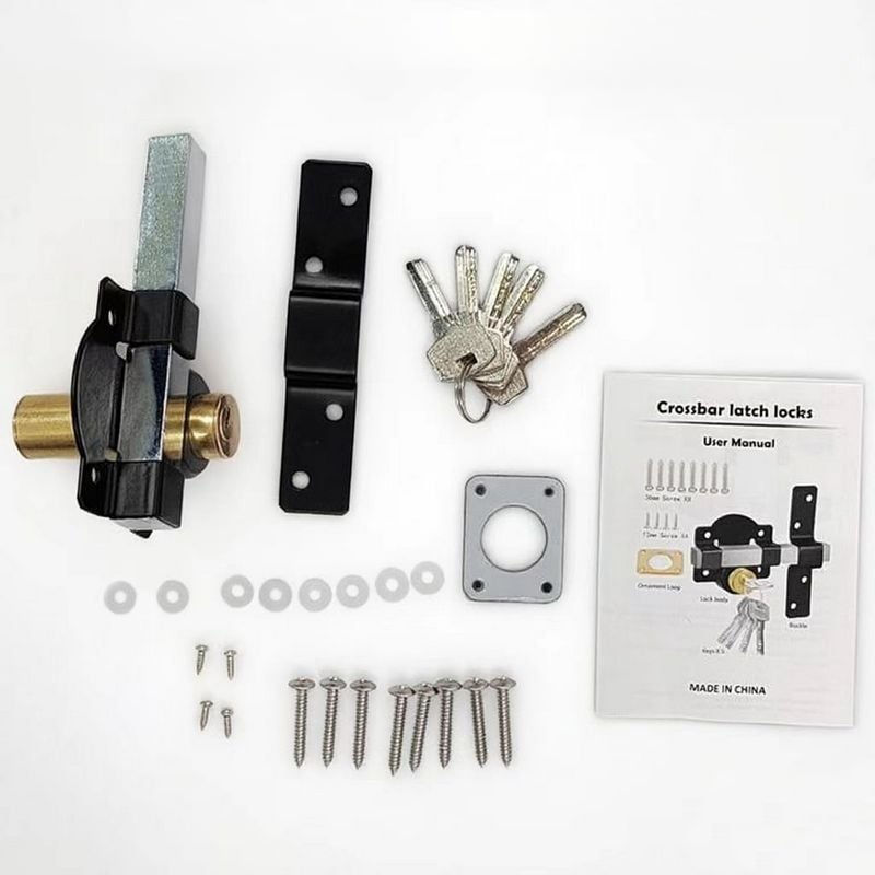 Rust-Resistant Outdoor Gate Lock with Key and Spring-Loaded Bolt for Garden Gates