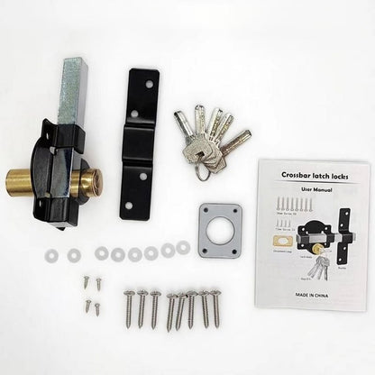 Rust-Resistant Outdoor Gate Lock with Key and Spring-Loaded Bolt for Garden Gates