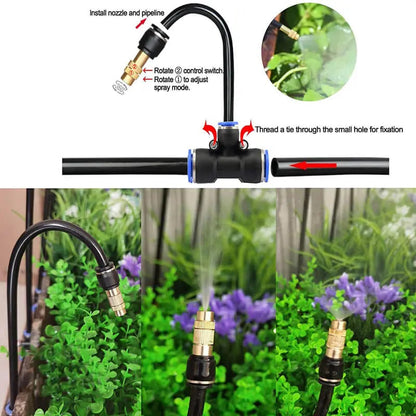 Modular Drip Irrigation System with Tool-Free Snap Connectors for Garden and Raised Beds