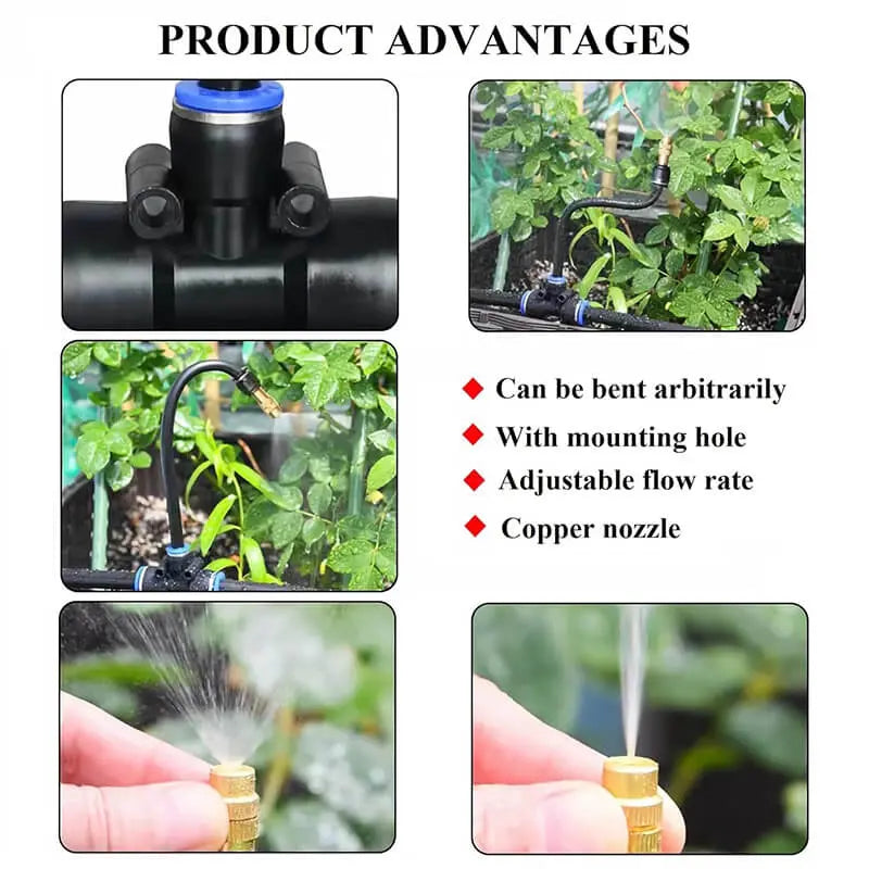 Modular Drip Irrigation System with Tool-Free Snap Connectors for Garden and Raised Beds